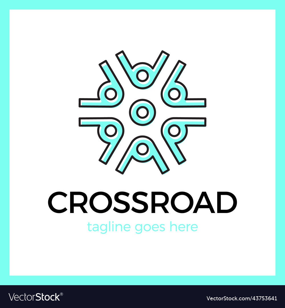 Wheel crossroad logotype