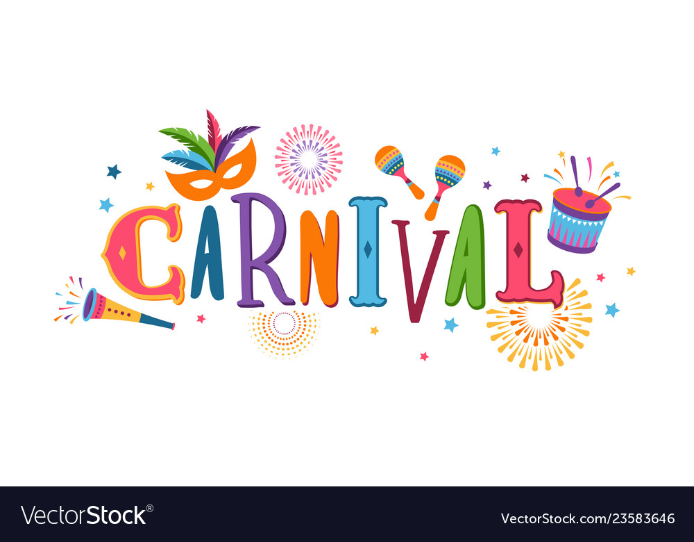 Brazilian carnival music festival masquerade Vector Image