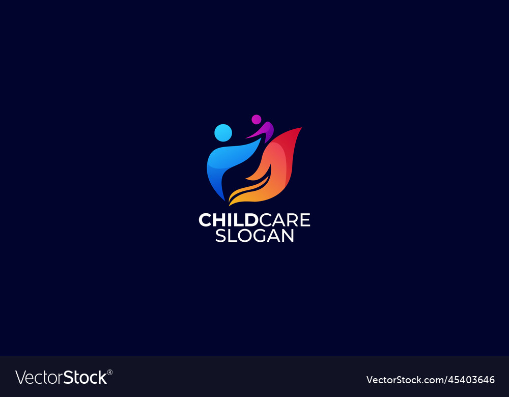 Creative child care concept logo design template