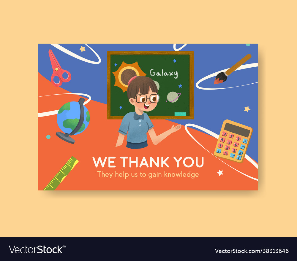 Facebook template with teachers day concept Vector Image