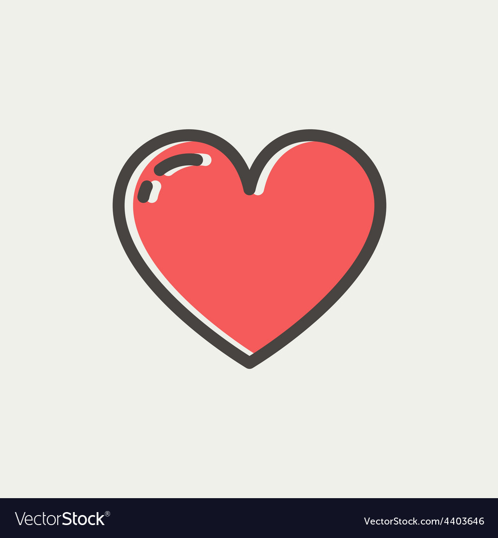 Heart thin line icon