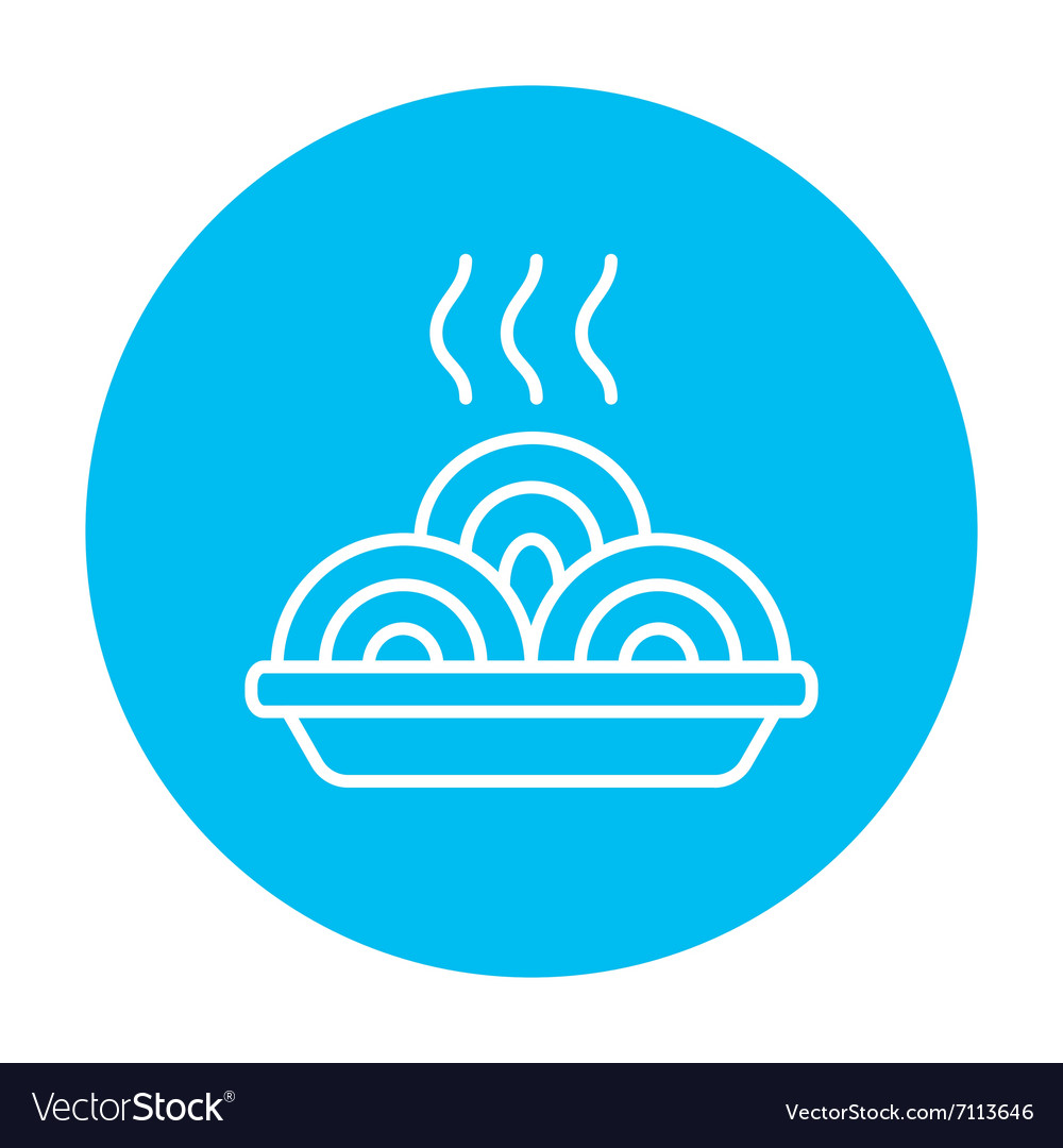 Hot meal in plate line icon