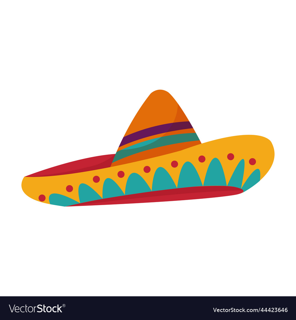 Isolated mexican traditional hat sketch icon Vector Image