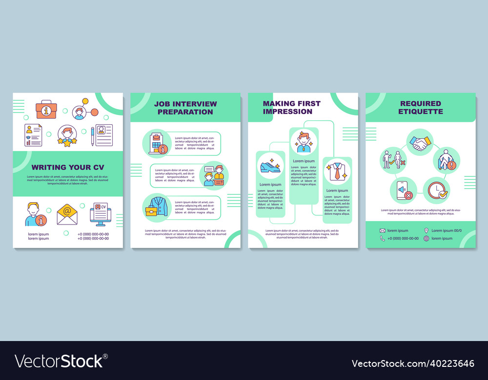 Job interview brochure template Royalty Free Vector Image