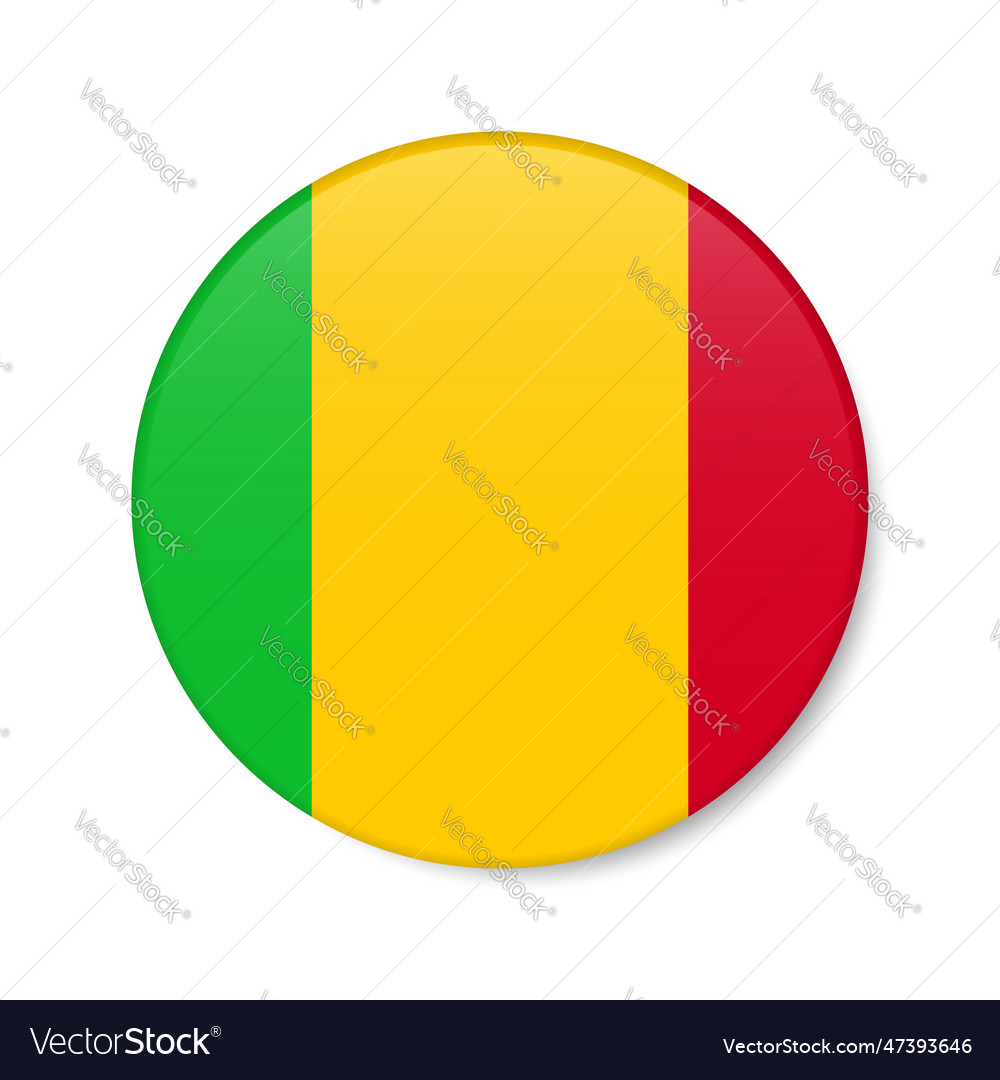 Mali circle button icon malian round badge flag