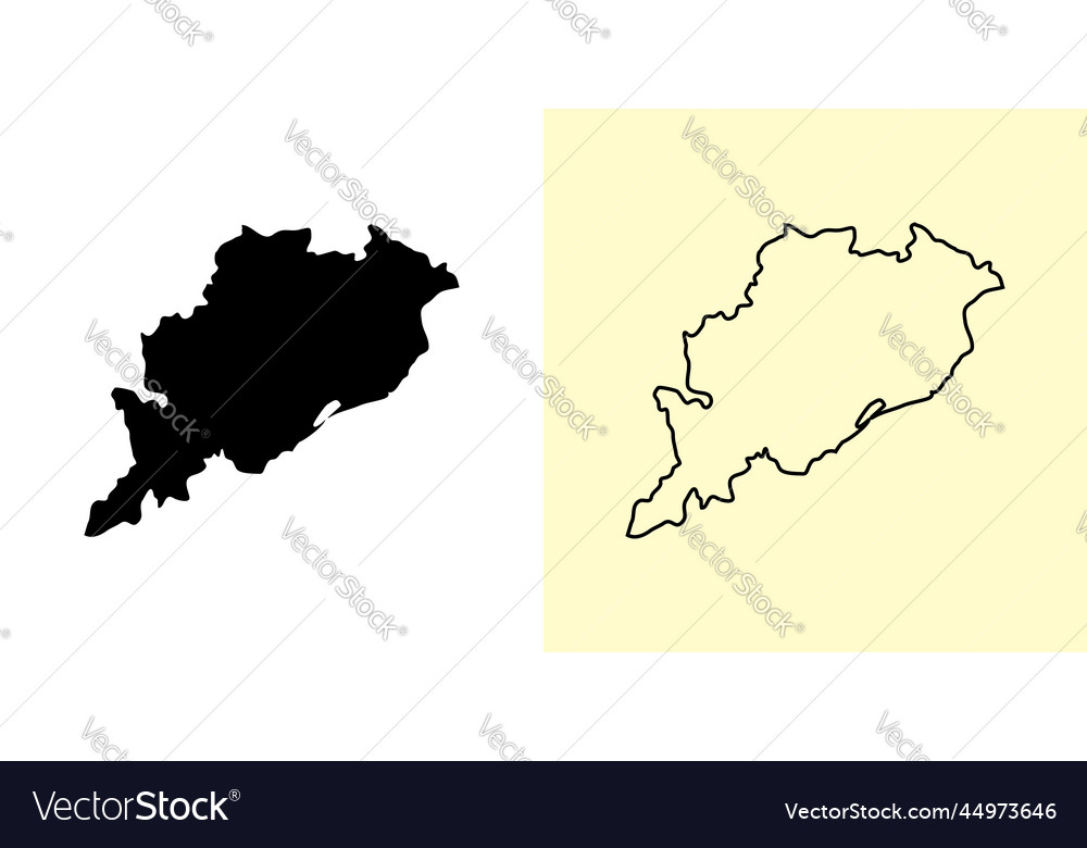 Odisha map india asia filled and outline map Vector Image