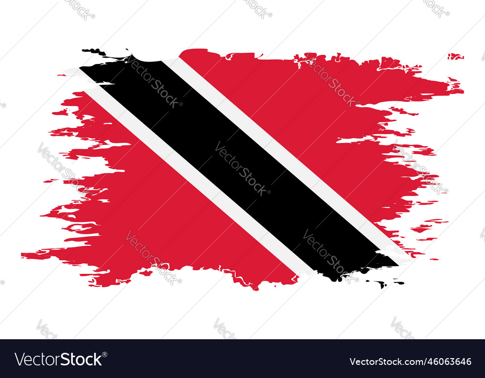 Trinidad And Tobago Flag Grunge Brush Color Image Vector Image 1068