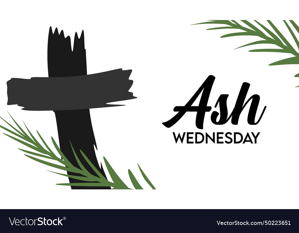 Celebrate Ash Wednesday With Cross Royalty Free Vector Image