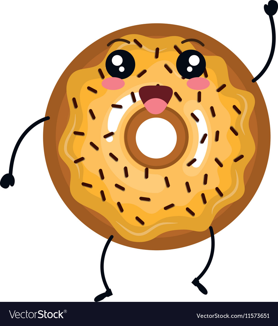 Delicious donut comic character Royalty Free Vector Image