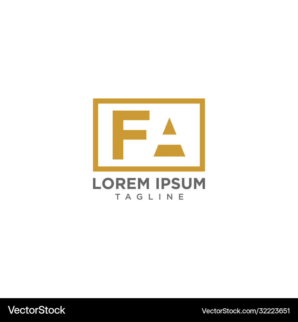 Fa negative space logo Royalty Free Vector Image