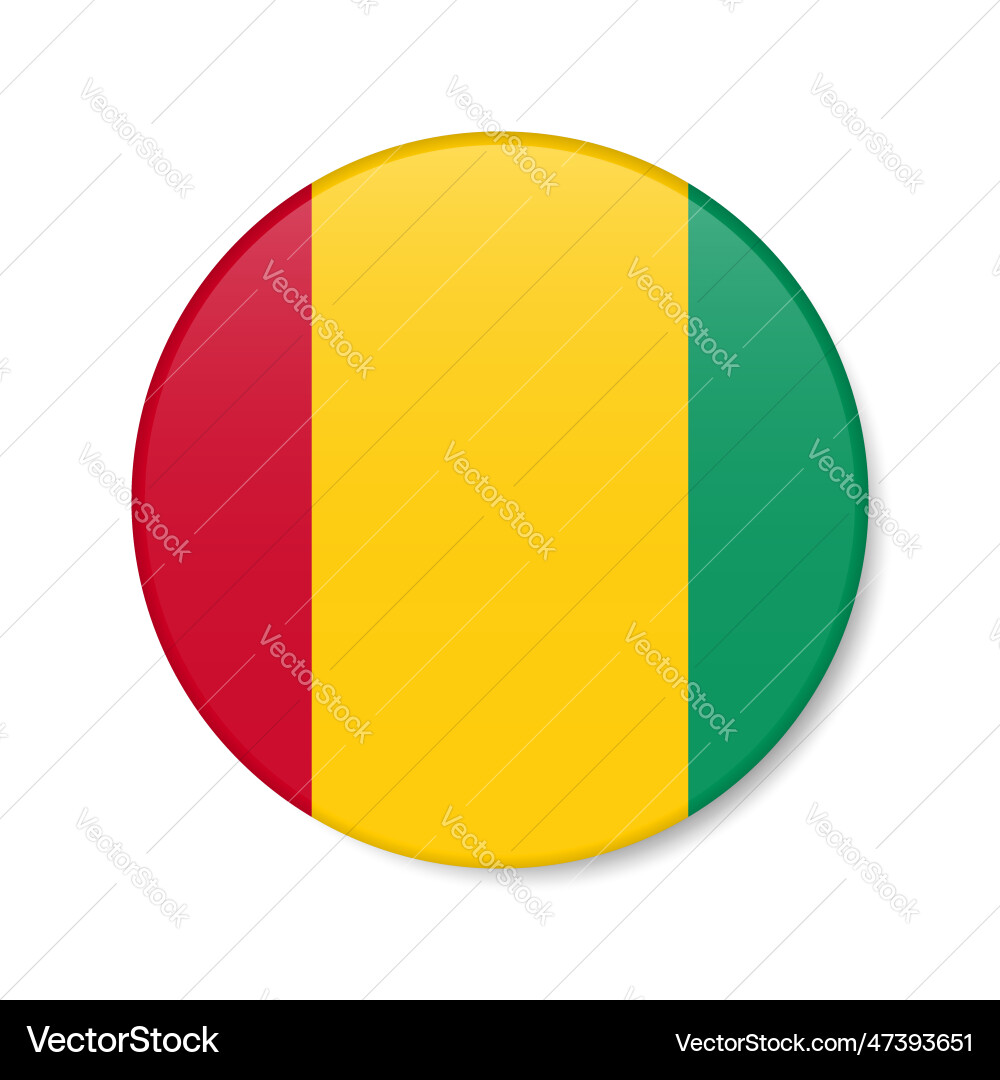 Guinea circle button icon republic of Royalty Free Vector