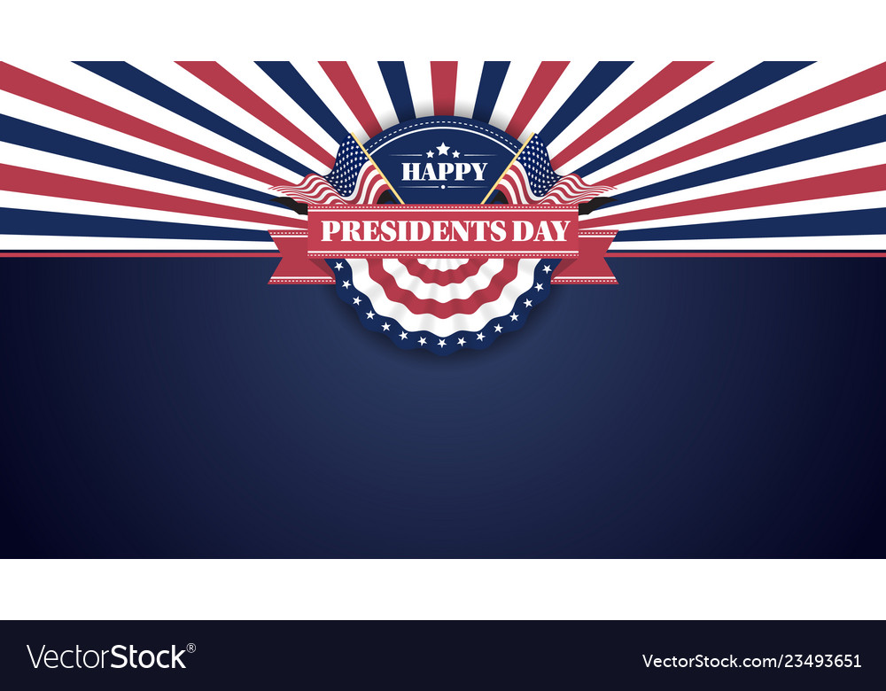 Happy presidents day banner background vector image Happy presidents day banner background