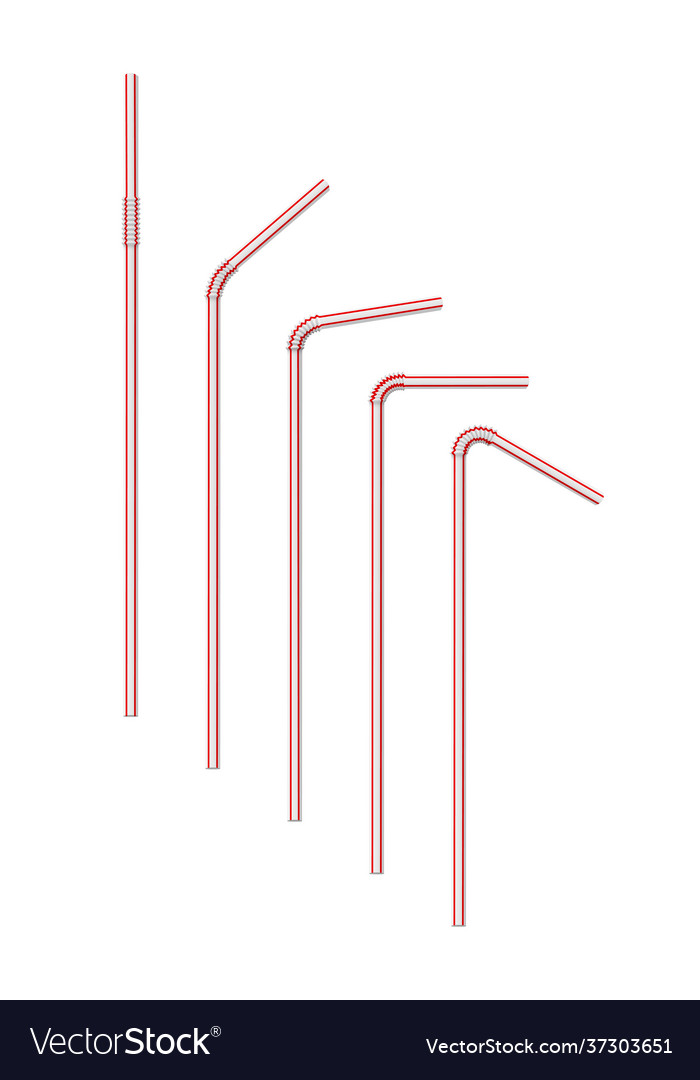 Realistic straw set on white background Royalty Free Vector