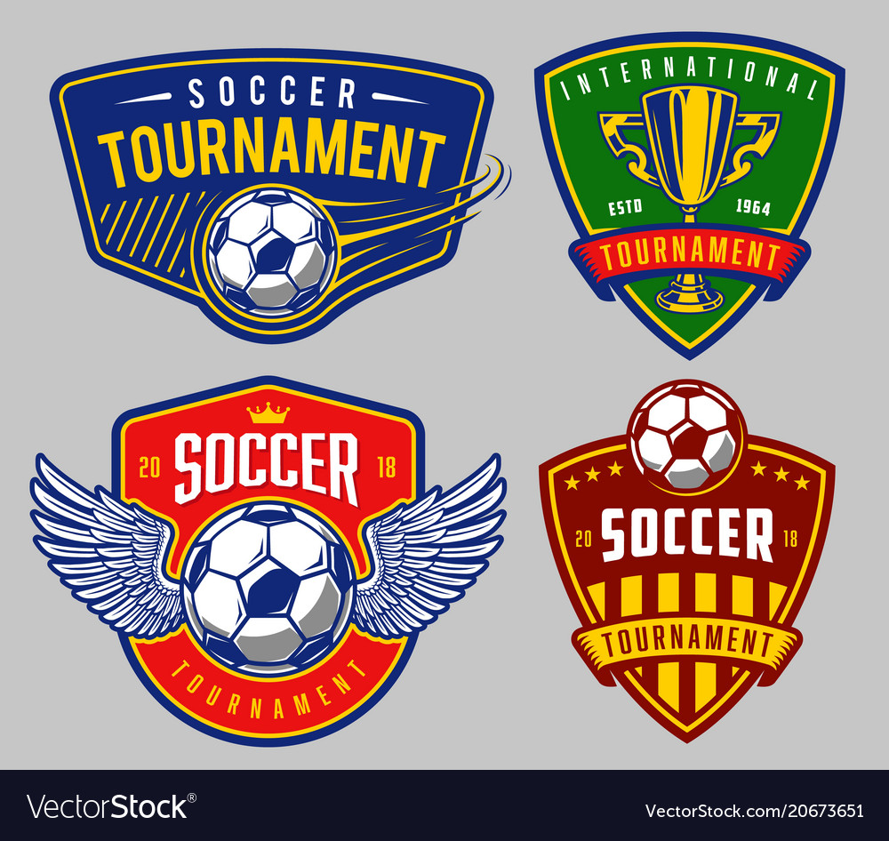 Set of soccer emblems Royalty Free Vector Image