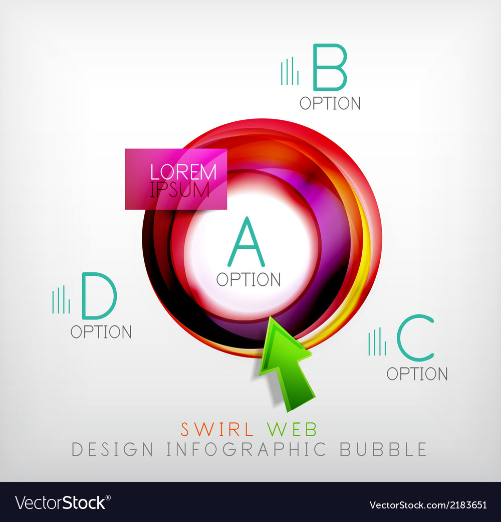 Swirl web design infographic bubble - flaches Konzept