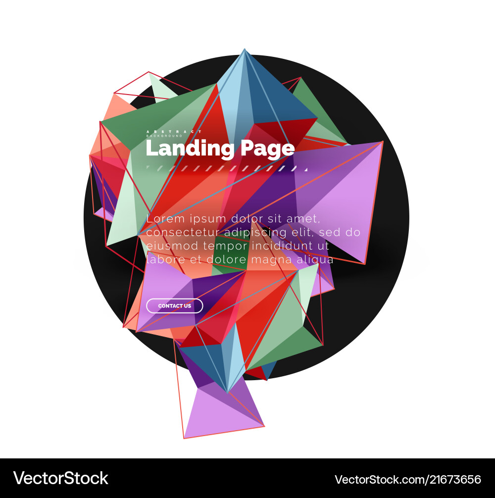 3d triangle abstract background polygonal Vector Image