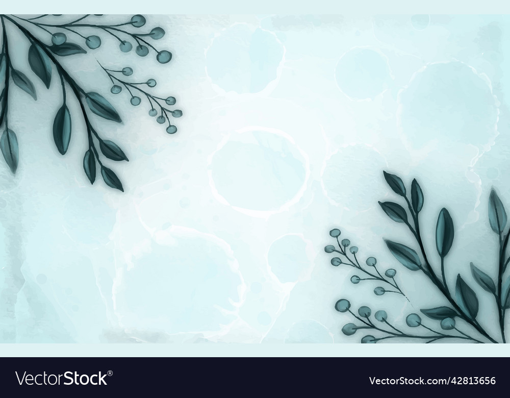 Watercolor seamless border - with green leaves