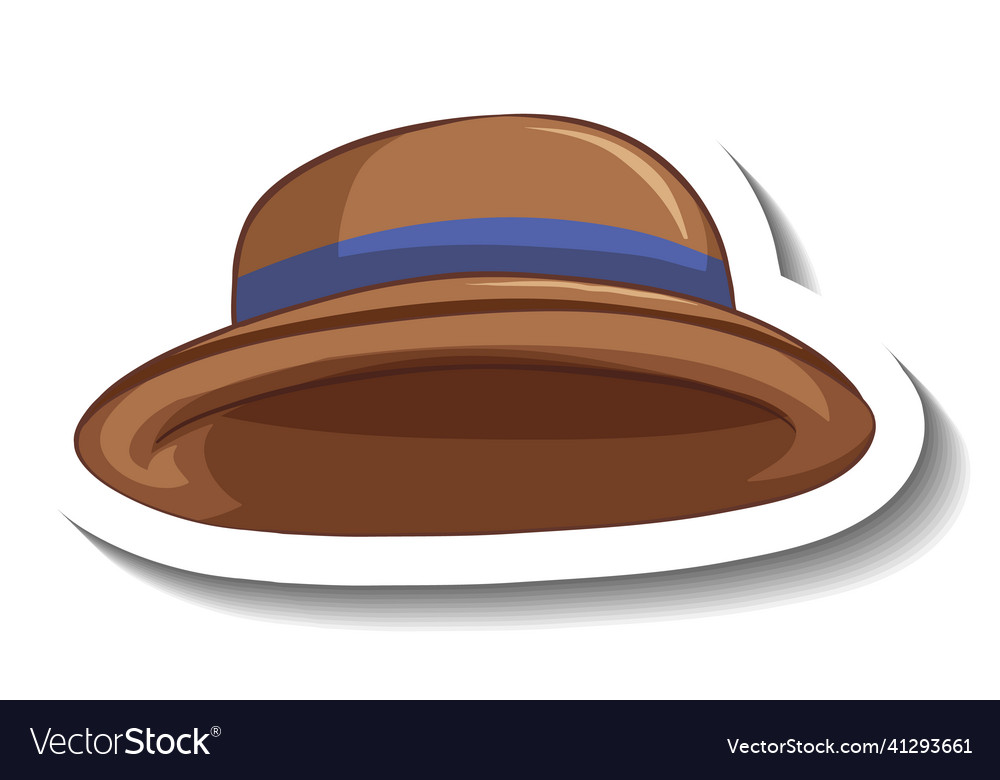 Brown vintage hat sticker