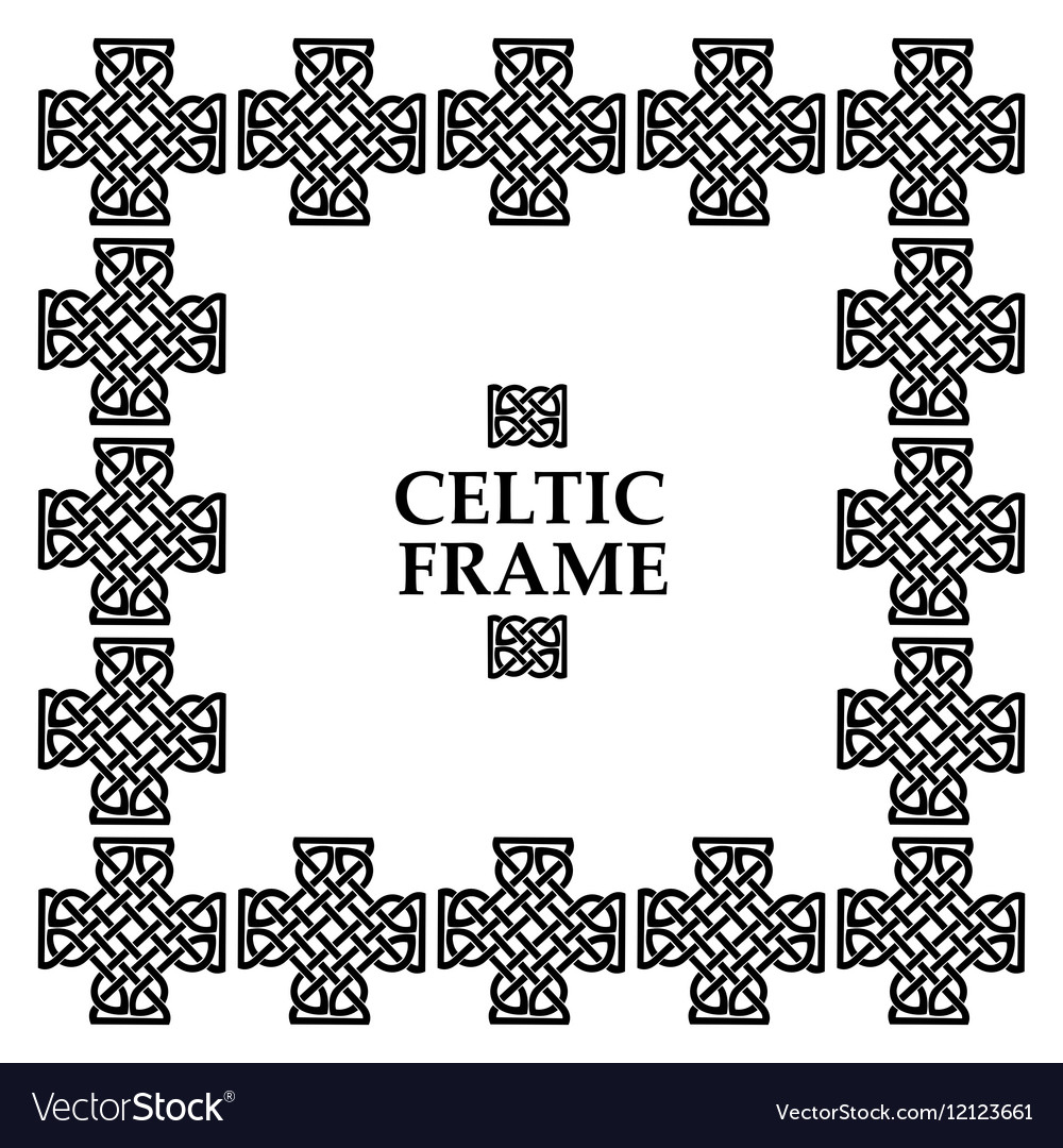 Celtic knot square frame Royalty Free Vector Image
