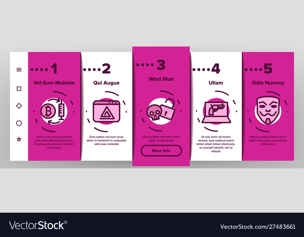 Darknet onboarding web elements icons set