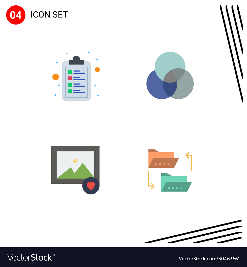 Editable line pack 4 simple flat icons