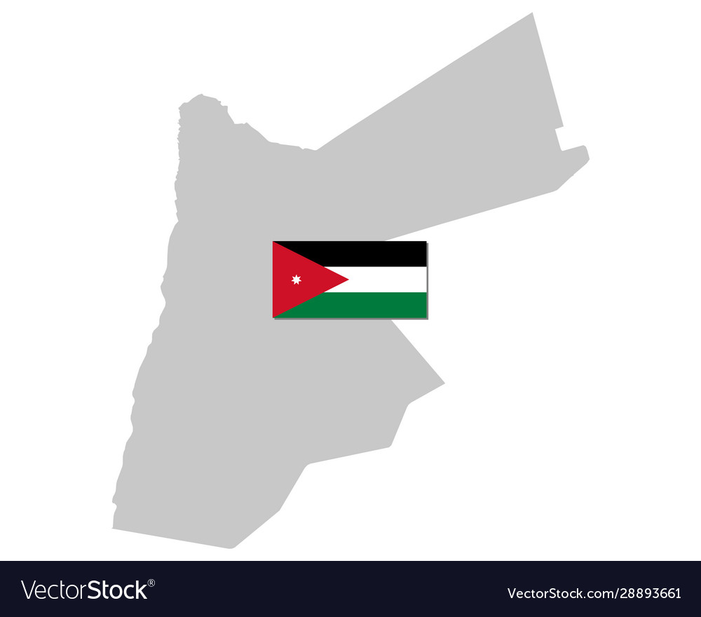 Flag and map o jordan Royalty Free Vector Image