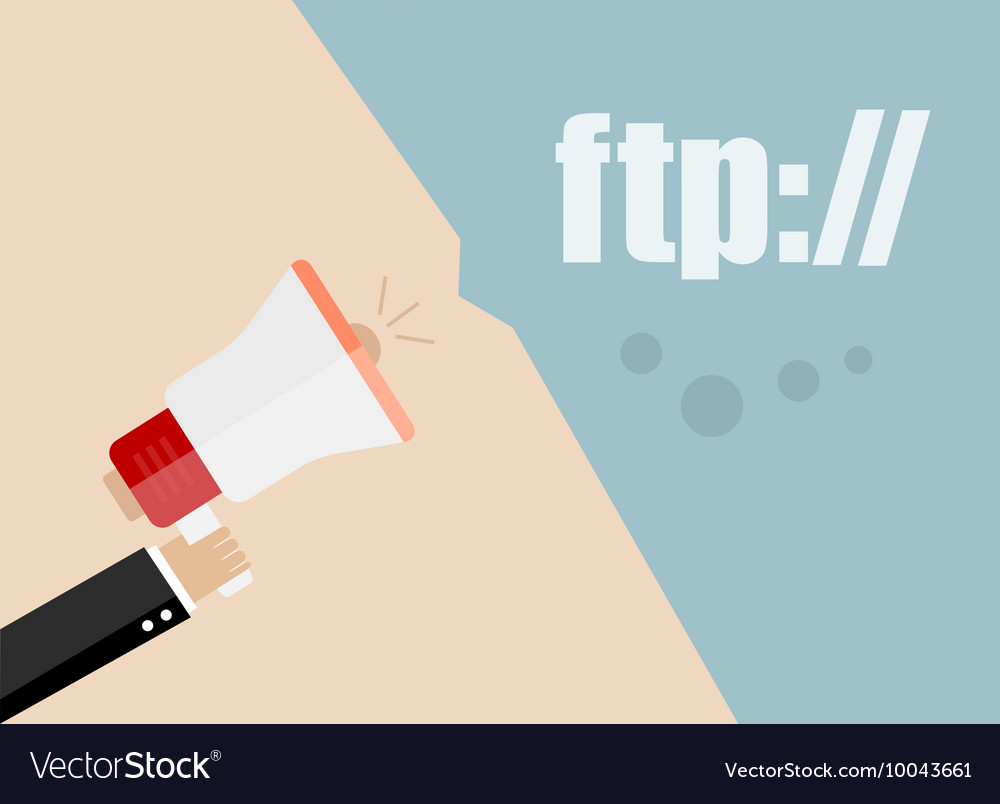 Ftp flat design business Royalty Free Vector Image