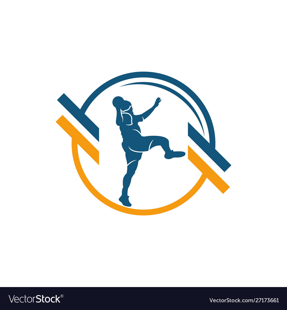 Handball sign abstract colorful silhouette Vector Image