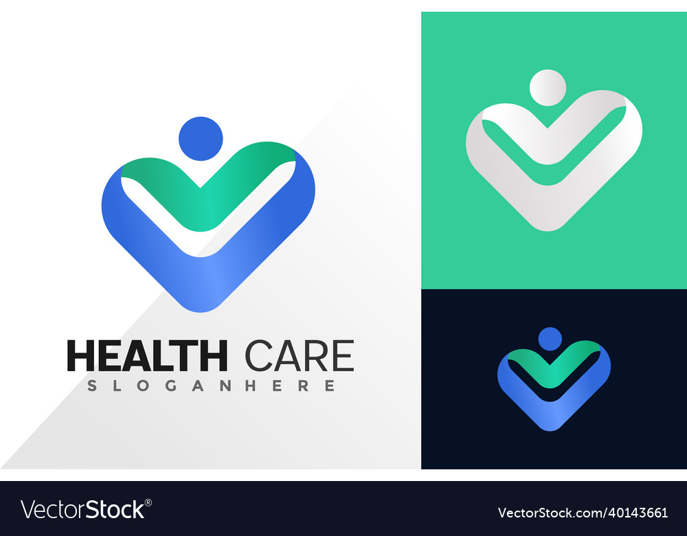 Health care logo design abstract emblem designs Vector Image