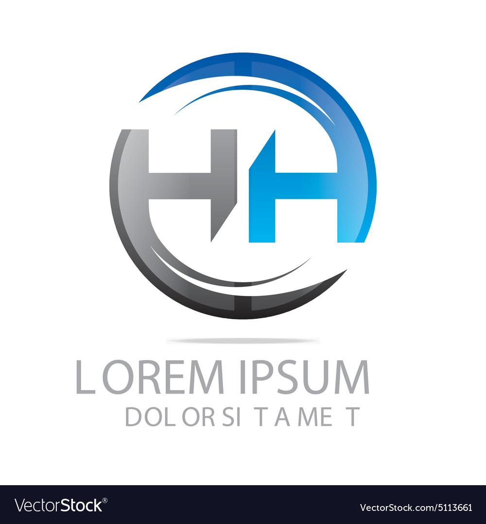 Letter h combination a circle Royalty Free Vector Image