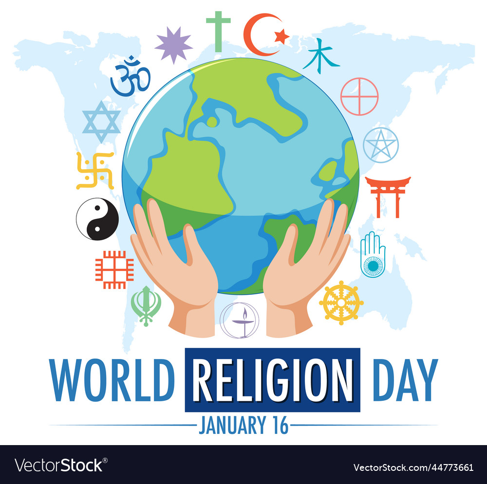 World religion day banner design Royalty Free Vector Image