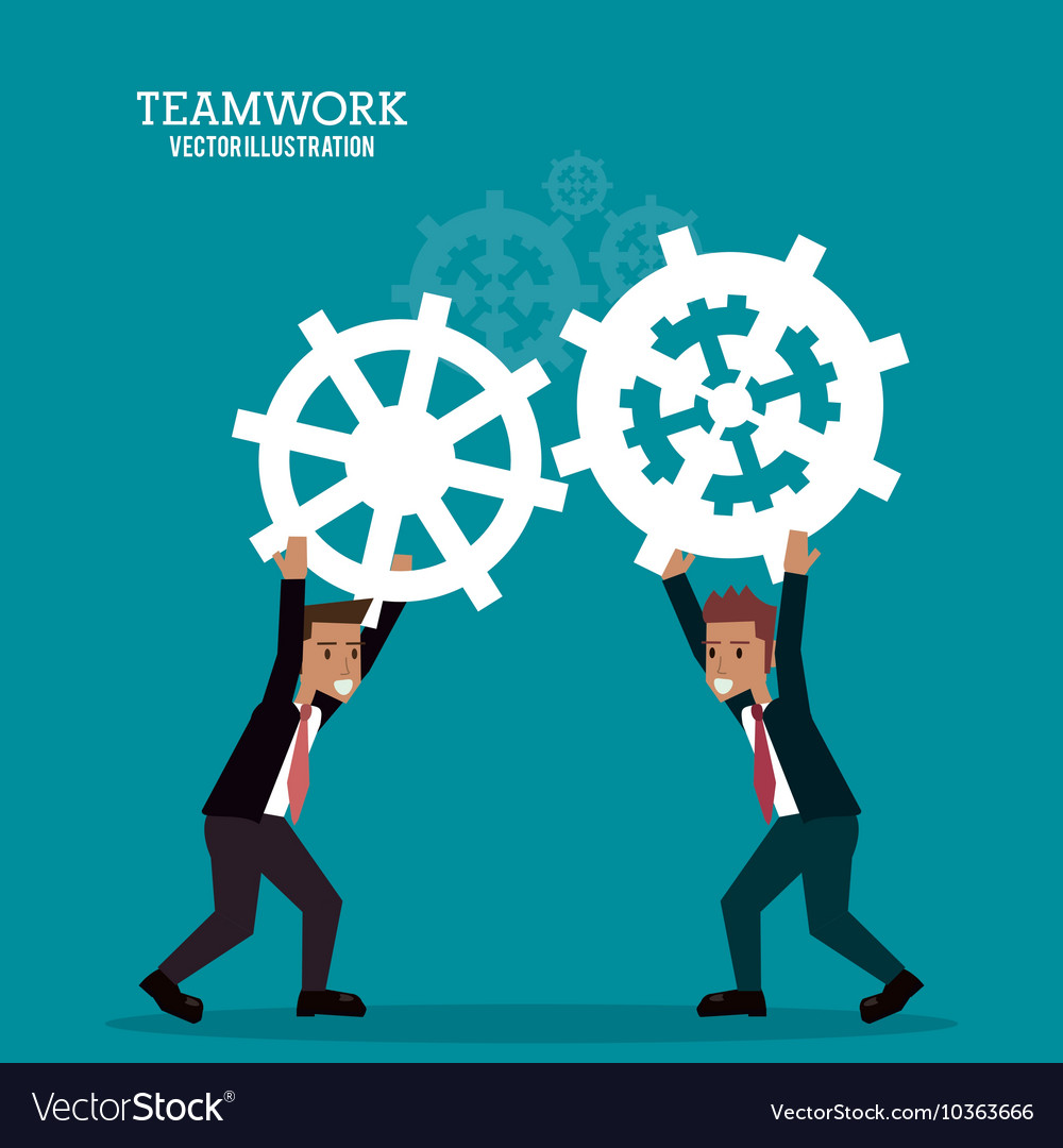 Avatar gear teamwork support design Royalty Free Vector