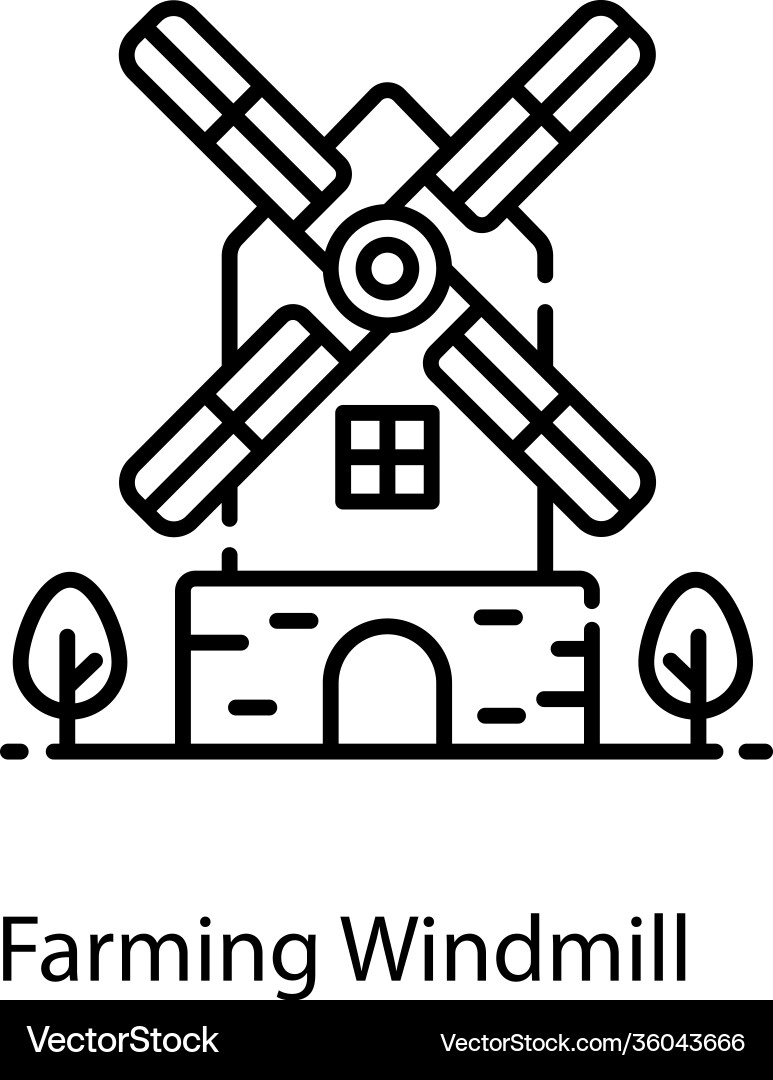 Farming windmill Royalty Free Vector Image - VectorStock