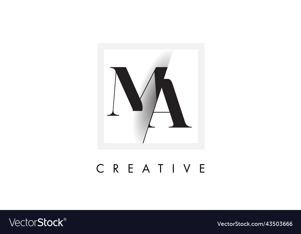 Ma serif letter logo design with creative