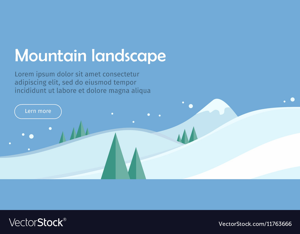 Mountain landscape web banner skiing scinery