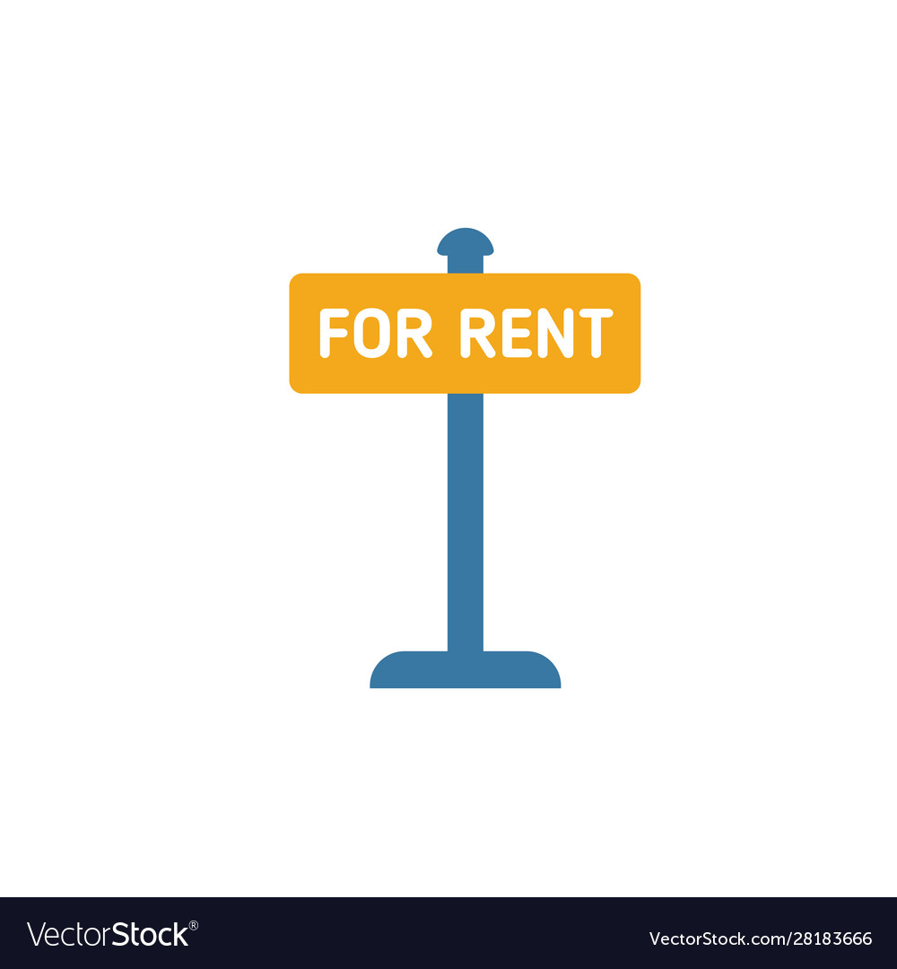 Rent sign icon simple element from real estate