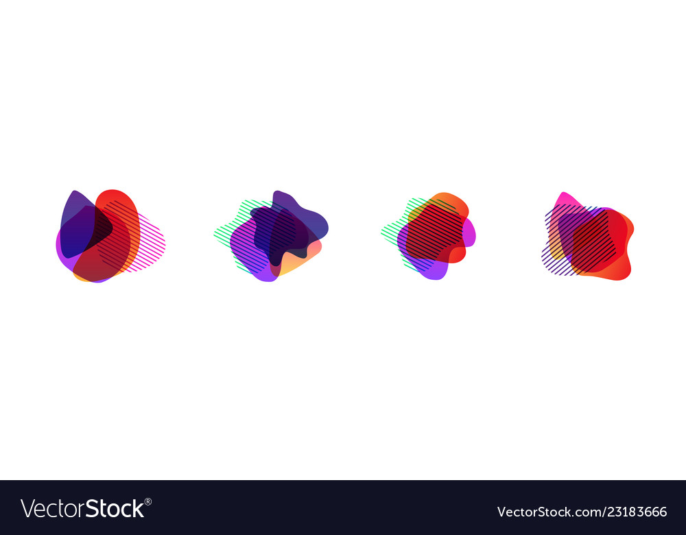 Set of abstract modern graphic elements gradient Vector Image