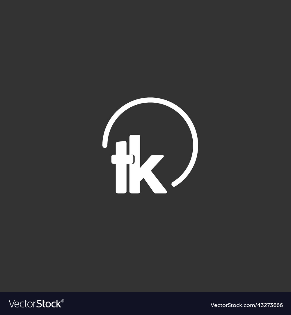 Tk initial logo with rounded circle Royalty Free Vector