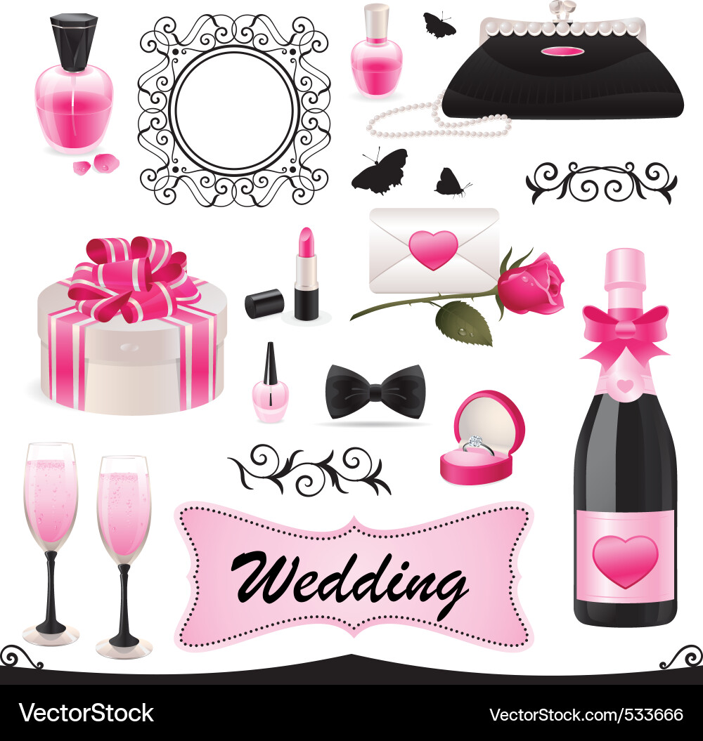 Wedding icon set Royalty Free Vector Image - VectorStock