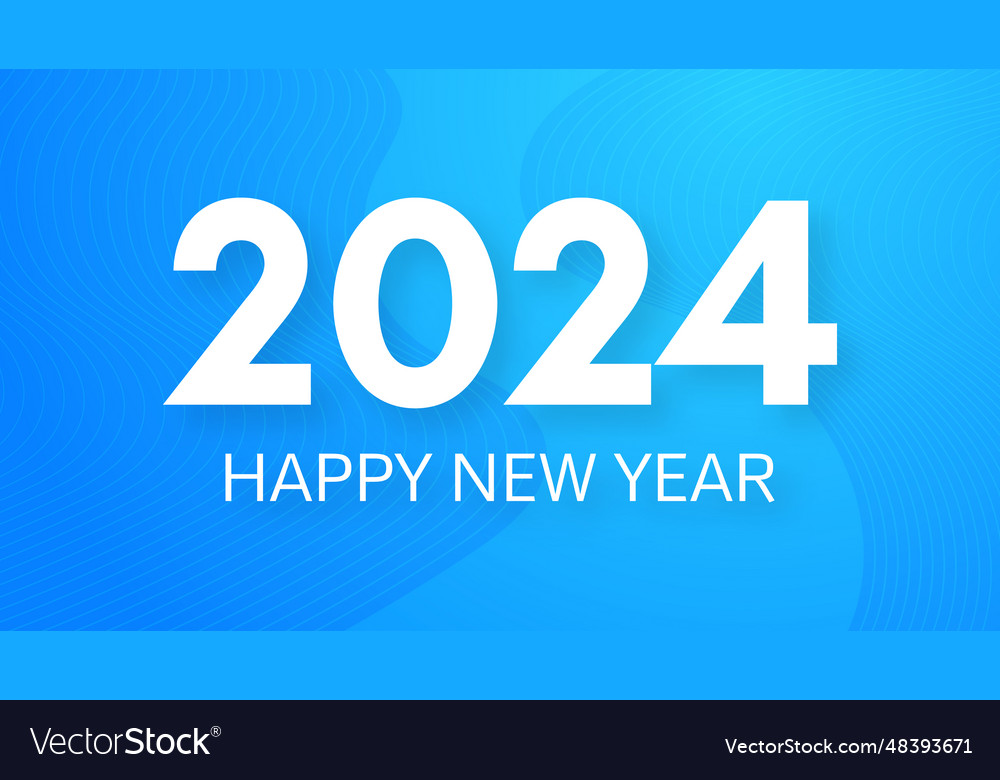 2024 happy new year on colorful background Vector Image