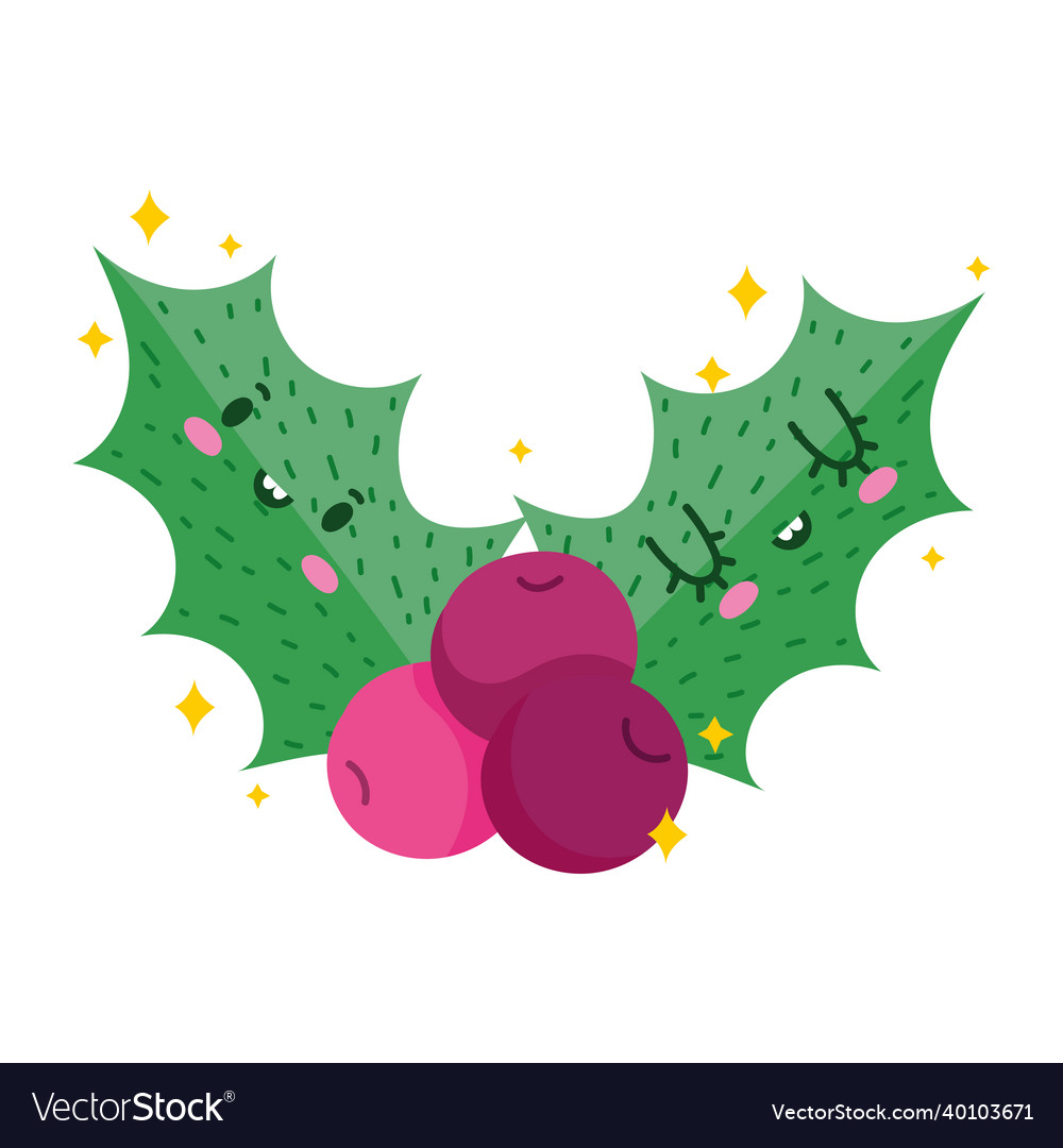 Christmas cute mistletoe Royalty Free Vector Image