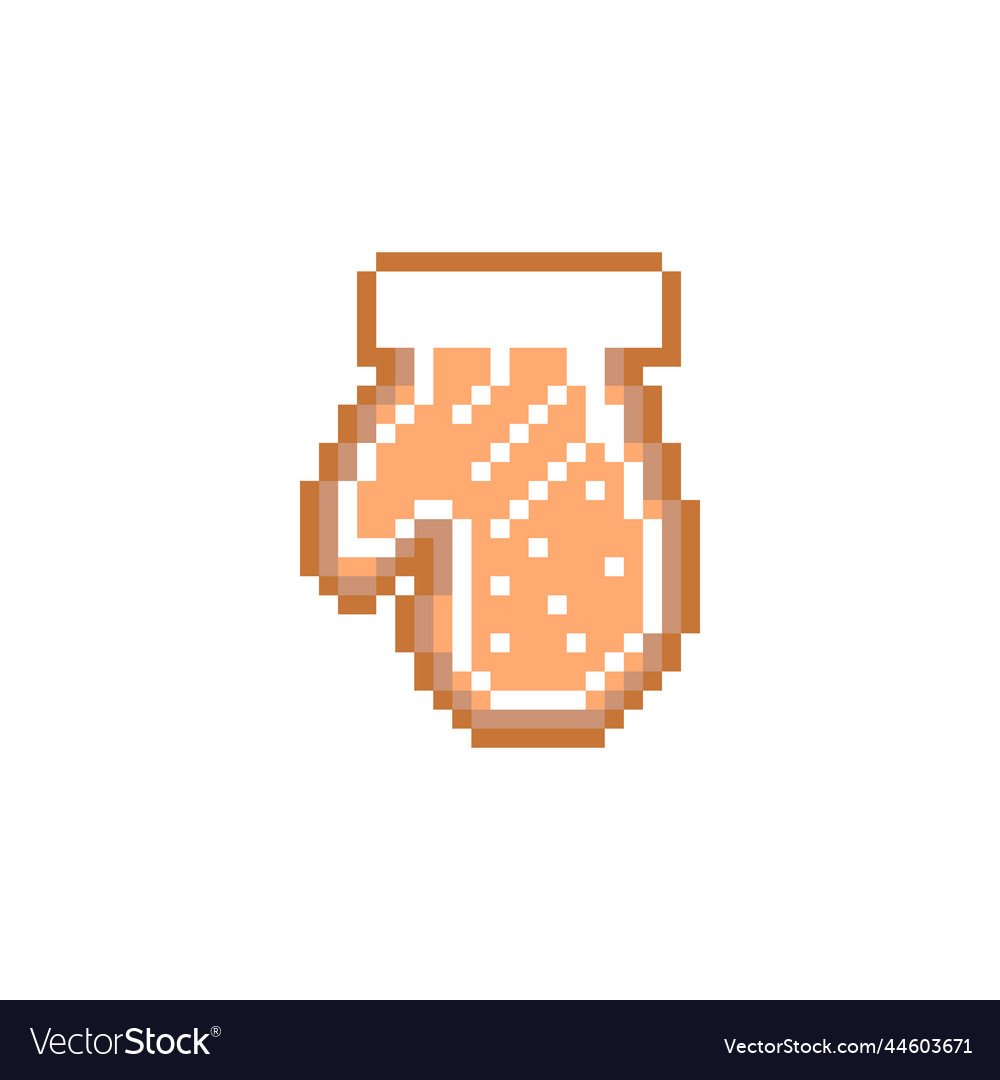 Christmas gingerbread cookie pixel art isolated