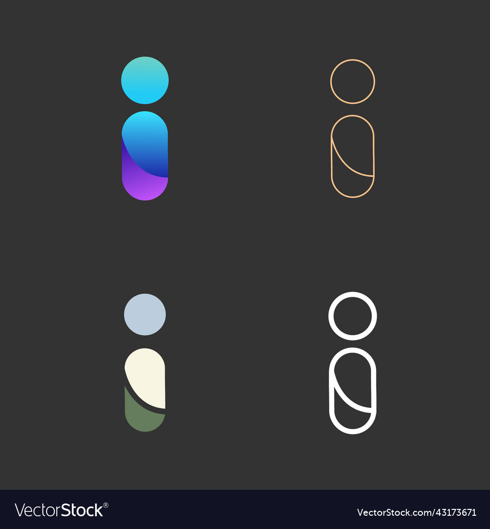 Collection of logos from 4 letter i vector image Collection of logos from 4 letter i