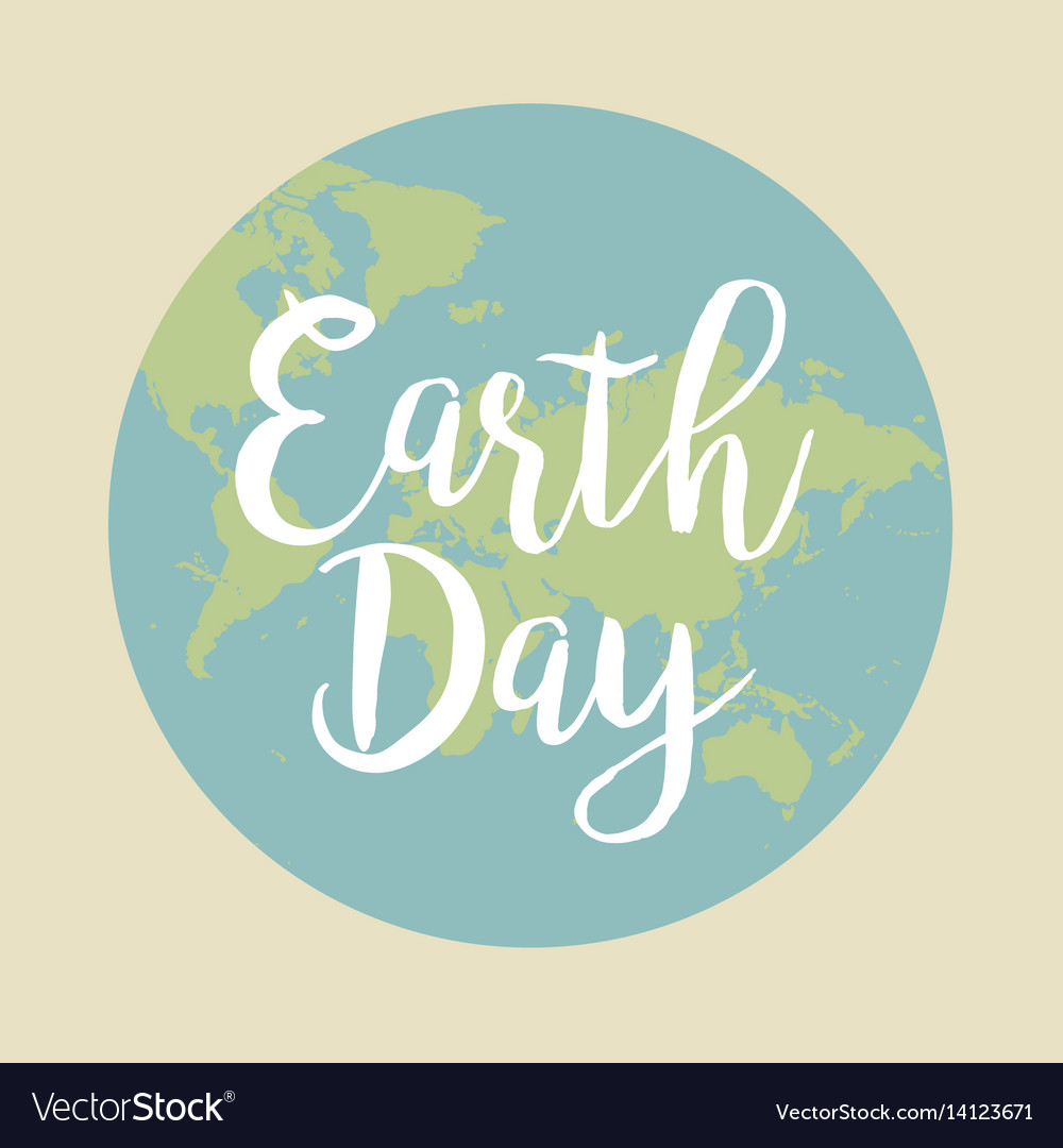 Earth day with words planets Royalty Free Vector Image