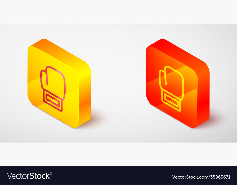 Isometric line boxing glove icon isolated on grey