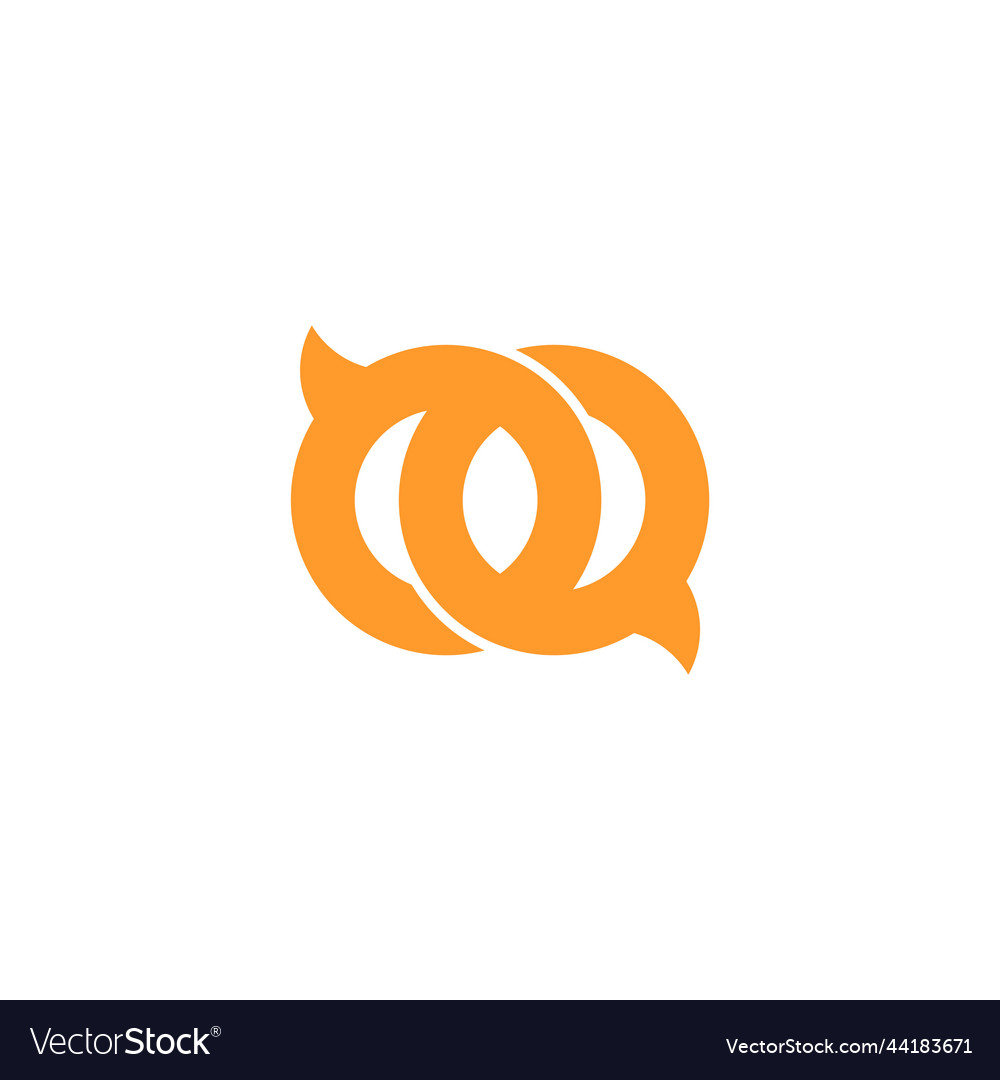 Letter q linked gold rings logo Royalty Free Vector Image
