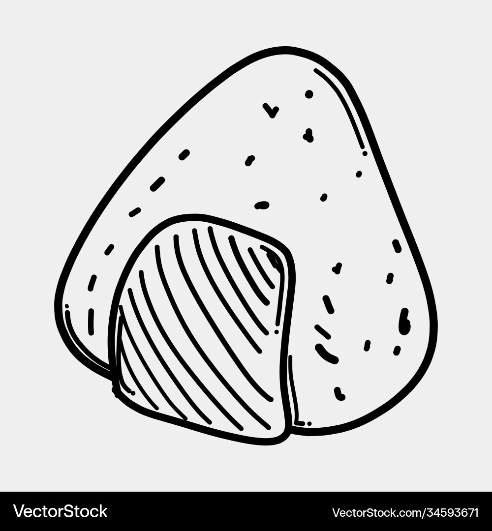 Rice ball doodle icon drawing sketch hand drawn Vector Image