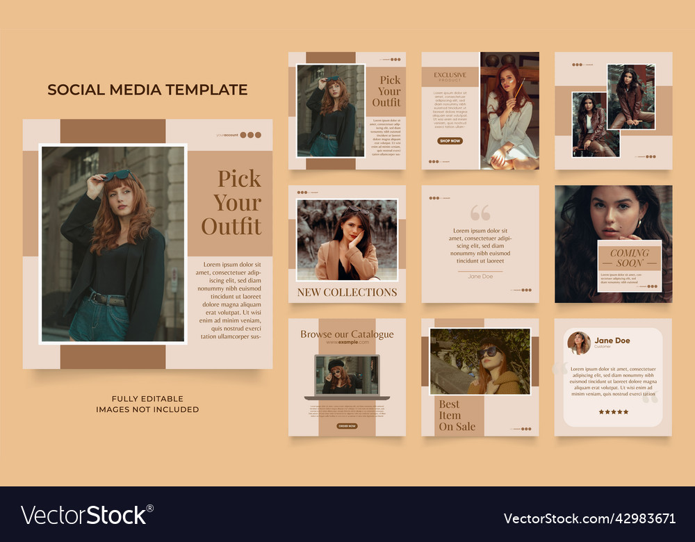 Social Media Template Banner Fashion Sale Vector Image