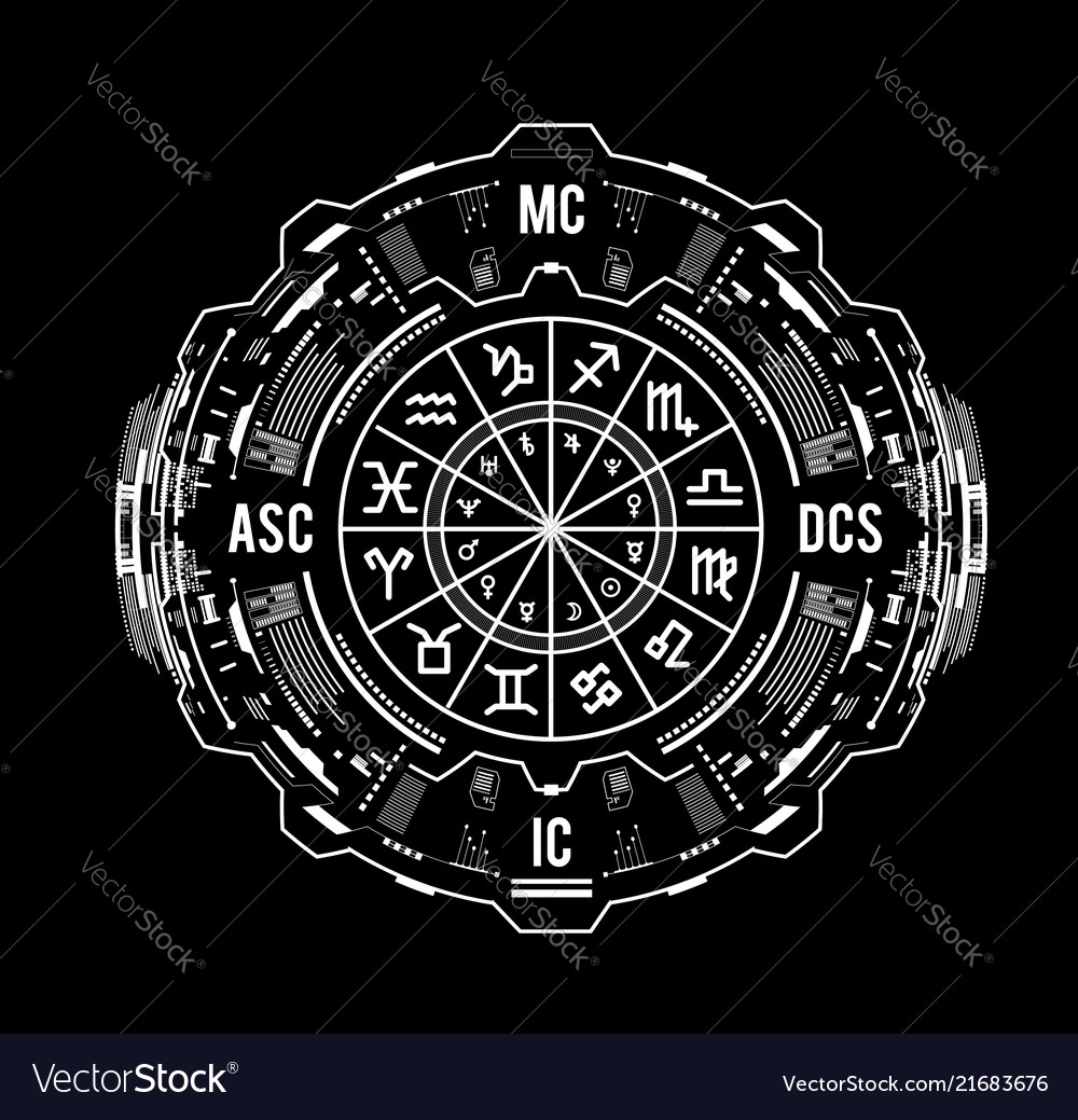 Astrology background natal chart zodiac signs Vector Image