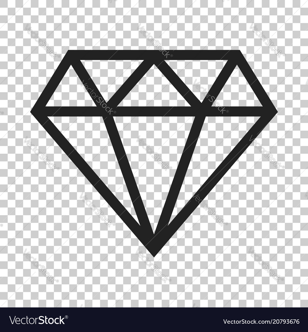 Diamond jewel gem icon in flat style Royalty Free Vector
